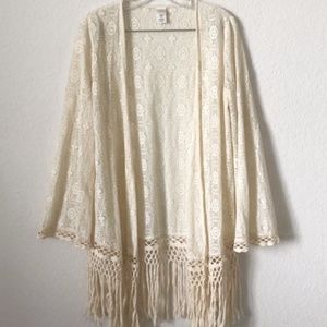 L Space lace cream kimono